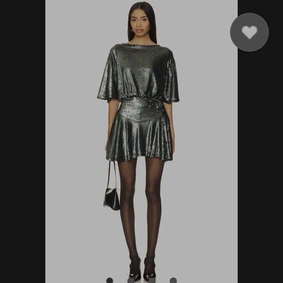 Free People Manuka Gunmetal Sequin Mini Dress - Picture 1 of 10
